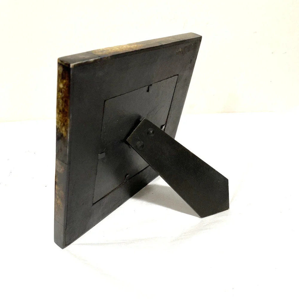 Tahari Home picture frame faux barnwood standing photo holder browns grays 4” sq